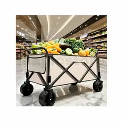 GENERICO - Carrito Para Compras Plegable Para Camping 884665-108cm Beige Magicstore