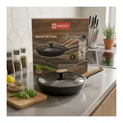EKOL TACTICA MILITAR - Sartén De Aluminio Antiadherente Baroly 28cm Con Tapa Pfoa Free