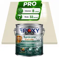 EPOXY - Pintura Epóxica Hospitalaria Sanicore CuSafe - MUROS Y PISOS - SIN OLOR - PRO 8L - BLANCO PERLA