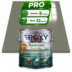 EPOXY - Pintura Epóxica Hospitalaria Sanicore CuSafe - MUROS Y PISOS - PRO 8L - GRIS CEMENTO