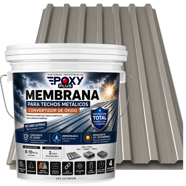 MEMBRANA PARA TECHOS METÁLICOS - CONVERTIDOR OXIDO - TINETA 4G - GRIS CEMENTO
