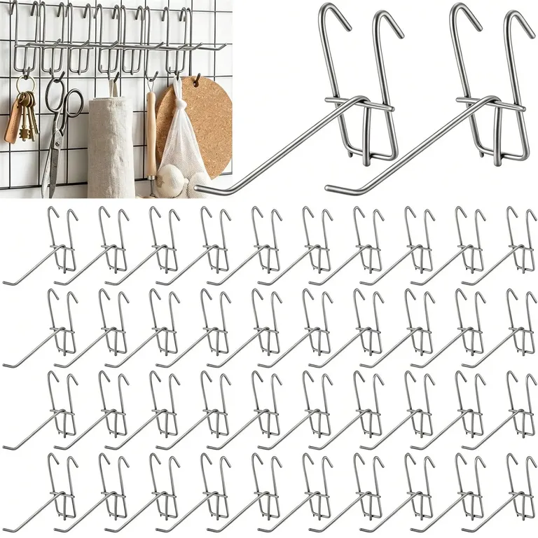 50pcs Ganchos Metal Para Exhibir Reja Para Panel Rejilla Para Garaje Tienda Almacenamiento