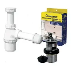 METALFER - Kit Lavat Sifon 1 1/4 S/recta + Desag 1 1/4 - Metal