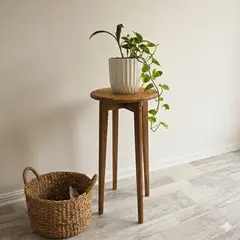 GENERICO - Mesa Lateral Auxiliar Velador Madera Natural 60x30cm colores modelo Olivia marca GUMON