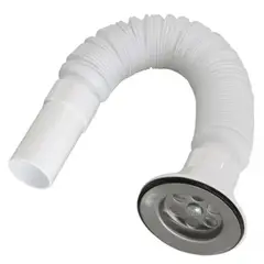 GENERICO - Sifón Flexible Lavamanos Desagüe Corrugado 1 1/2 Extensible