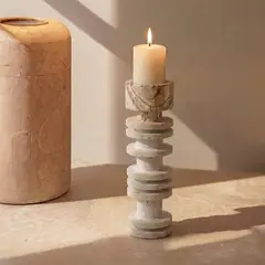 SANTU HOME & DECO - Candelabro Torre Travertino Column Otto Anelli