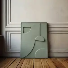 SANTU HOME & DECO - Cuadro Abstracto 3D Green Moss