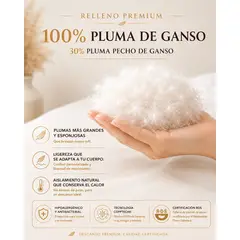 BIANCOBELO - Plumón Luxury Bending 100% pluma de ganso 30% pluma pecho certificado 2 plaza