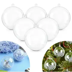 GENERICO - Pack 12 Esferas Acrílico Para Rellenar Y Decorar Navidad 8cm