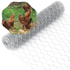 KUANGYE - Rollo Malla Hexagonal Galvaniza Alambre 1x20M,Malla Gallinero Malla Alambre Para Plantas De Jardín