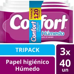 CONFORT - Papel Higienico Húmedo Tripack x 40un