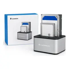FLASHNOTE - Docking Station Dock Base Disco Duro 2.5 3.5 Pulgadas Sata Usb 3.0 Dual Doble Bahia Slots