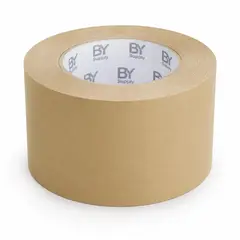 FLASHNOTE - Cinta De Embalaje Kraft Bysupply, 70 Mm X 100 M Ecológica Y Profesional Para Cajas Grandes