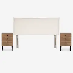 ROSEN - Set de Muebles Respaldo Maura King + Veladores Paul