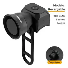GENERICO - Bocina Timbre Bicicleta Scooter Usb Recargable 120db Potente