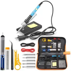 IRM - Kit de cautin soldador para electronica profesional con multimetro digital herramientas estuche