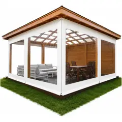GENERICO - 6x2.3mts Cortina Para Terraza Exterior PVC Cortina Transparente Plastico Exterior Prueba Impermeable