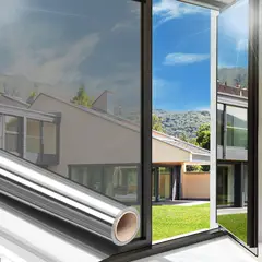 GENERICO - Vinil para Ventana 100cm x 10mts, Espejo Unidireccional Lámina Protector Solar Privacidad