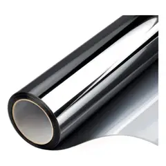 GENERICO - Vinil para Ventana 70cm x 10mts Plata negro,Espejo Unidireccional Lámina Protector Solar Privacidad