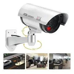 GENERICO - Pack 3 Cámaras Seguridad Falsas Exterior Luz Led Vigilancia