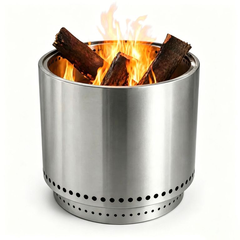Chimenea sin humo 50cm, hoguera de acero inoxidable 304 para exteriores fogatas sin humo