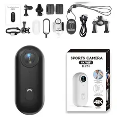 GENERICO - Cámara Deportiva 4k Wifi Gran Angular 120 Sumergible Negro