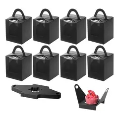 KUANGYE - 50 Caja De Cupcakes Galletas Regalo Individuales Con Ventana