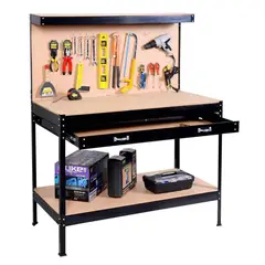 PROCHEF - Mesón Banco de Trabajo con Cajon y Respaldo 120x60 cm.