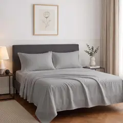 ROSEWOOD - Sabanas 2 Plazas 100% Algodon 500 Hilos Premium - Gris - 2 Plazas