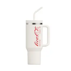 COCA COLA - Germ Termo Cool Tumbler Mug Vaso 1200ML Frío O Caliente Vaso Térmico Blanco