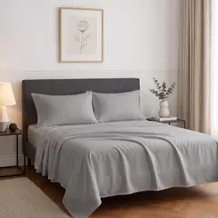 ROSEWOOD - Sabanas King 100% Algodon 500 Hilos Premium - Blanco - King - Gris - King