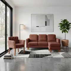 LATAM HOME - Juego De Living 3-1 Seccional Intercambiable Venecia + Sitial Kiel