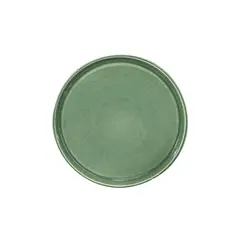 IMAHE - Set De 6 Plato Redondo Ceramica 21 Cm Verde Línea Rustica