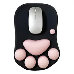 TSKY CHILE SHOPPING - Alfombrilla de Ratón con Reposamuñecas Tapete para Mouse de 3D Pata de Gato (Rosa) 20X27CM