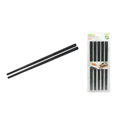 GENERICO - Palillos Chinos Negros De Madera 5 Pares (24 cm) – Elegancia y Estilo Moderno