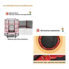 GENERICO - Cama Elástica Diseño Para Niños Circular Color Rosado