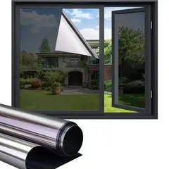 GENERICO - Lamina Espejada Film Privacidad Vidrio Ventana 70cm X 10m Negro