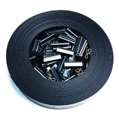 GENERICO - Cinta Plástica Cubre Cercos Para 3.5m2 76metros 125broches Negro