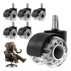 KUANGYE - 5 Ruedas Silenciosas Para Sillas De Oficina Giratoria 360º