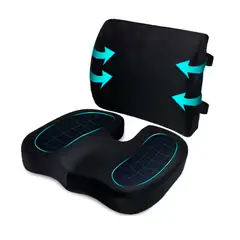 ESHOPANGIE - Cojin Lumbar Y Cojin Asiento Silla Ergonomico Viscoelastico