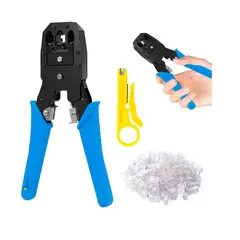 ESHOPANGIE - Kit Crimpeadora Red Rj45 Rj11 Rj12 Pelacables +50 Conectores