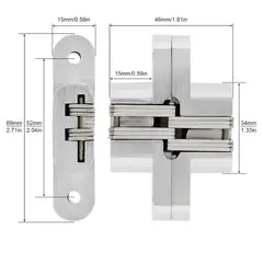 GENERICO - Bisagra Oculta Invisible Para Puerta Cromo Madera Metal 1pcs