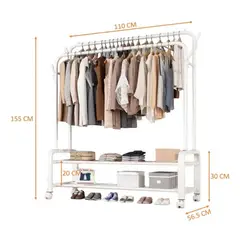 GENERICO - Perchero organizador de ropa metalico multifuncional