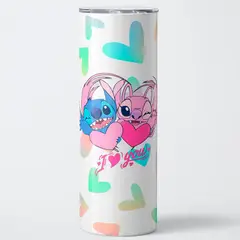 GENERICO - Vaso térmico 600ml - Diseño Stitch & Angel Heart Glow