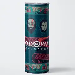 GENERICO - Vaso térmico 600ml - Diseño God of War Ragnarök Mythic Mural