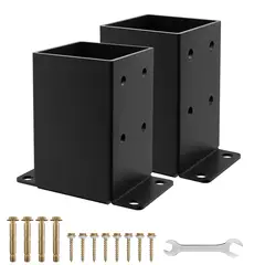 TSKY CHILE SHOPPING - 2pcs Base de poste 4x4, anclaje de poste resistente postes de cerca de madera con revestimiento
