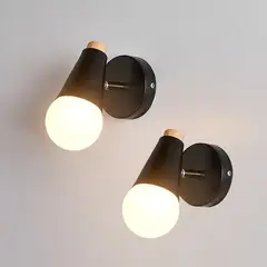 FRANZA - Juego de 2 lámparas de pared con ángulo ajustable