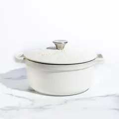 RHOMIE - Olla Dutch Oven de Hierro Fundido Esmaltado 3.8L 24cm - Blanco