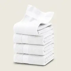 AZ AURAZEUS - Set De 4 Toallas De Baño 140x70 Cm Algodon 600gr/m2 Grandes Az Blanco