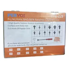 GENERICO - Kit Remaches De Retención Plástico 229pcs Para Autos Kit-121